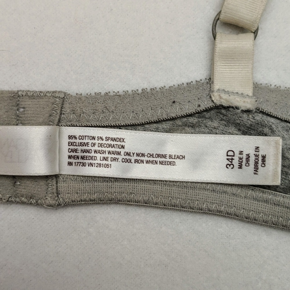 Gray Bra w/ Lace Trim - Picture 7 of 7